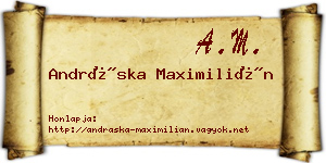 Andráska Maximilián névjegykártya